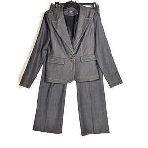 Women's Two Piece Premise Suit Jacket-10 Pant-8  Stylish/Sophisticated Dark Gray